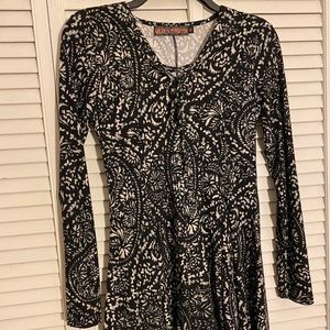 Patterned Long-Sleeve Dress